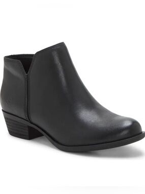 Lucky Brand Black Leather Cutout Ankle Booties
